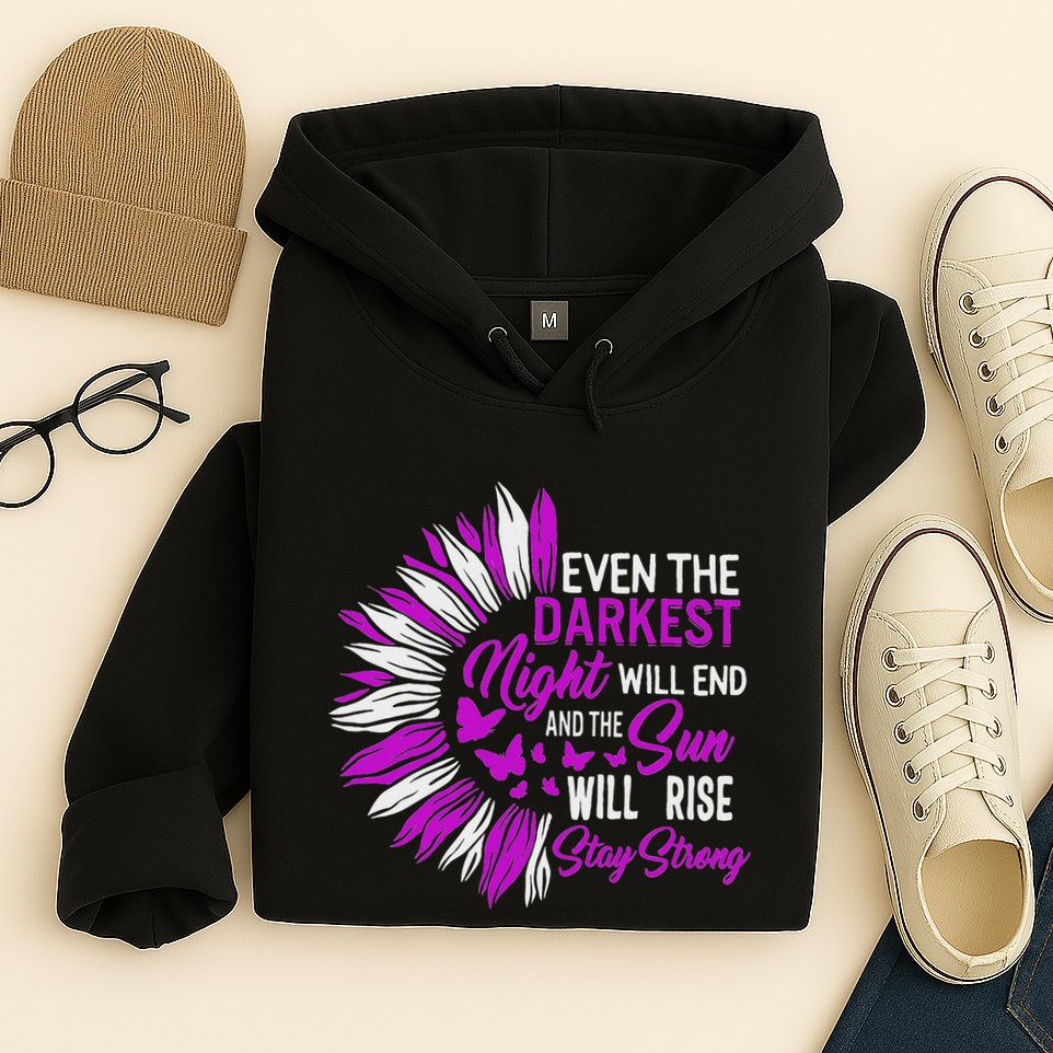 Domestic Violence Awareness Month Sunflower Warrior Support Hoodie