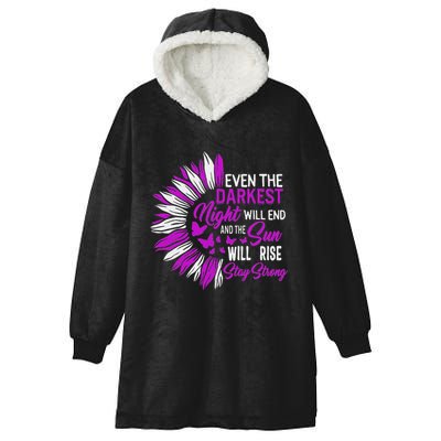 Domestic Violence Awareness Month Sunflower Warrior Support Hooded Wearable Blanket