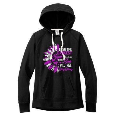 Domestic Violence Awareness Month Sunflower Warrior Support Women's Fleece Hoodie