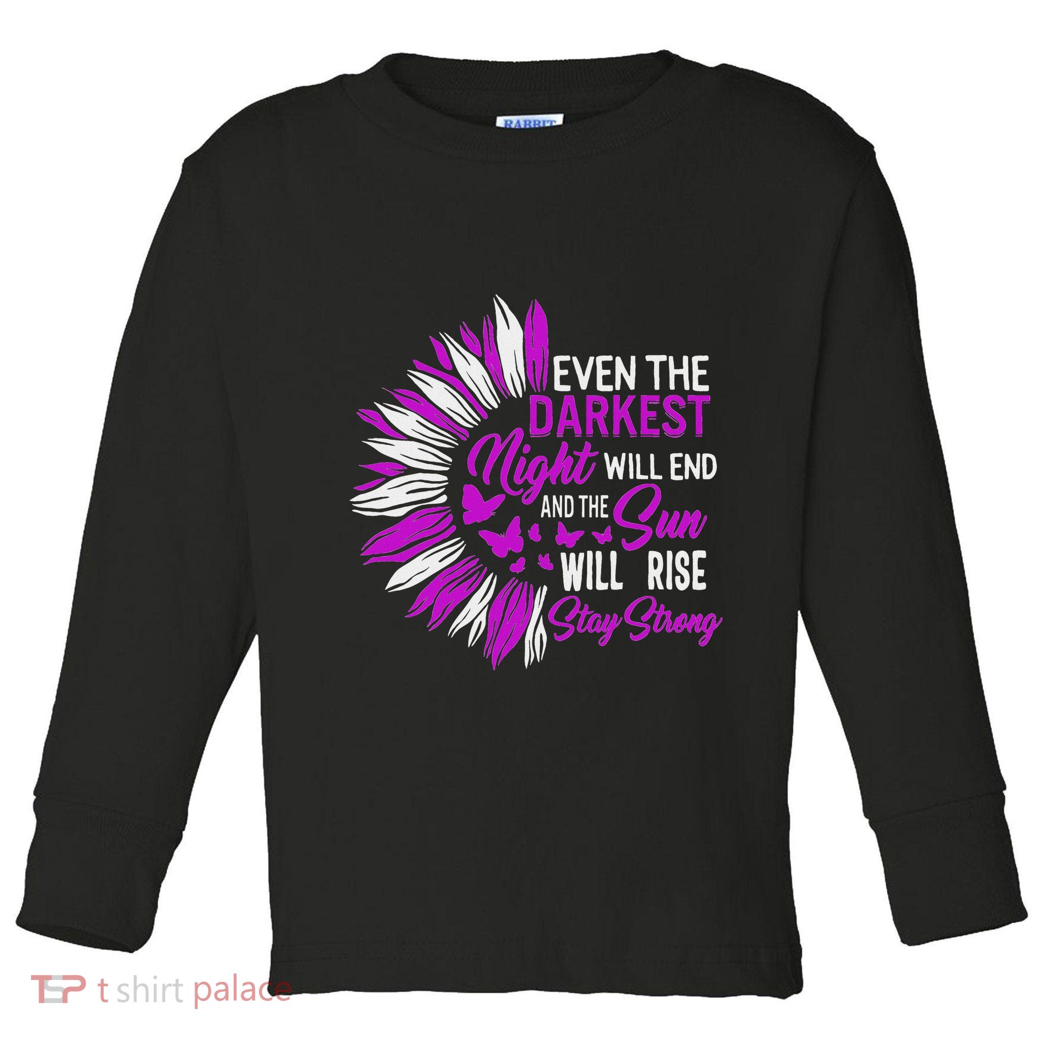 Domestic Violence Awareness Month Sunflower Warrior Support Toddler Long Sleeve Shirt