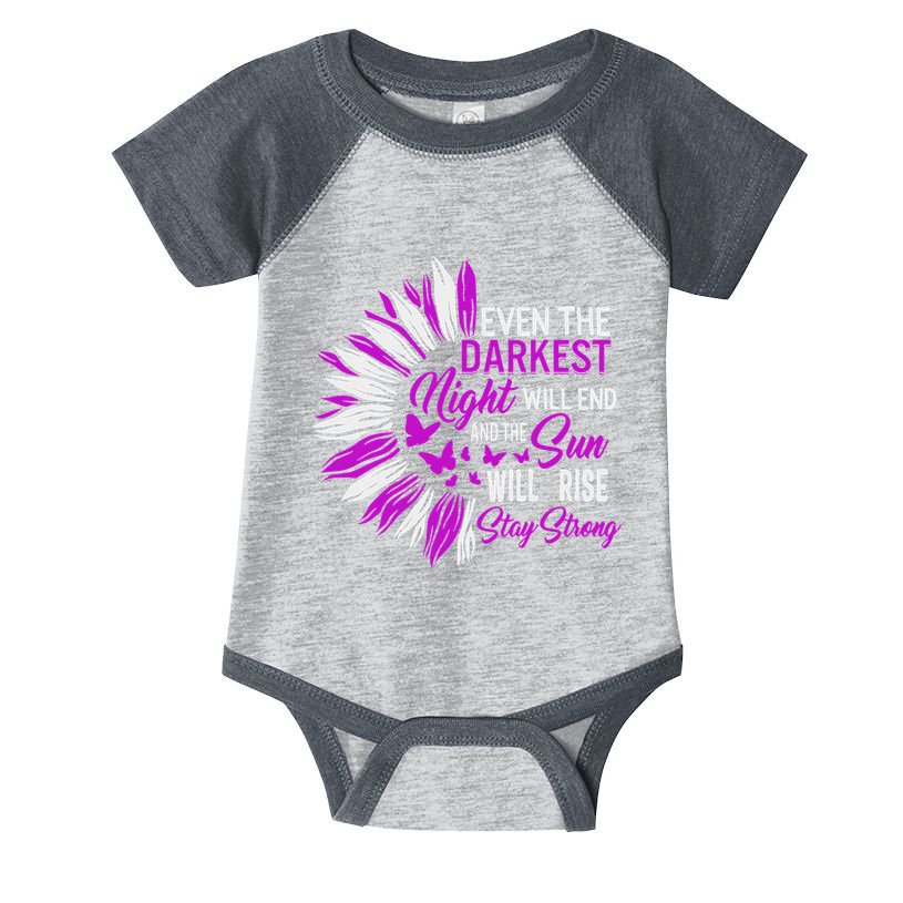 Domestic Violence Awareness Month Sunflower Warrior Support Infant Baby Jersey Bodysuit