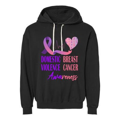 Domestic Violence And Breast Cancer Awareness Month Support Garment-Dyed Fleece Hoodie