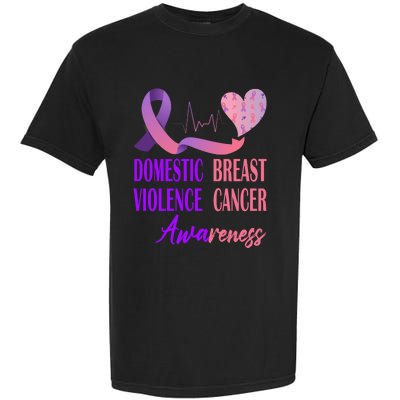 Domestic Violence And Breast Cancer Awareness Month Support Garment-Dyed Heavyweight T-Shirt