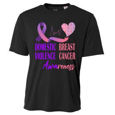 Domestic Violence And Breast Cancer Awareness Month Support Cooling Performance Crew T-Shirt