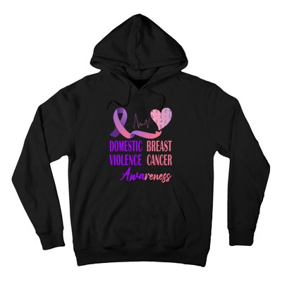 Domestic Violence And Breast Cancer Awareness Month Support Hoodie