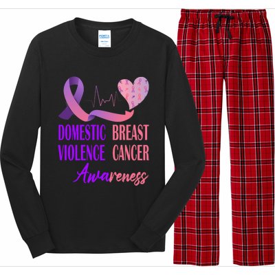 Domestic Violence And Breast Cancer Awareness Month Support Long Sleeve Pajama Set