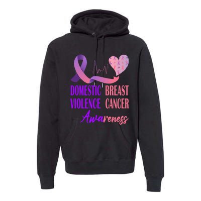 Domestic Violence And Breast Cancer Awareness Month Support Premium Hoodie