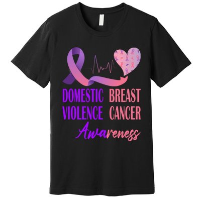 Domestic Violence And Breast Cancer Awareness Month Support Premium T-Shirt