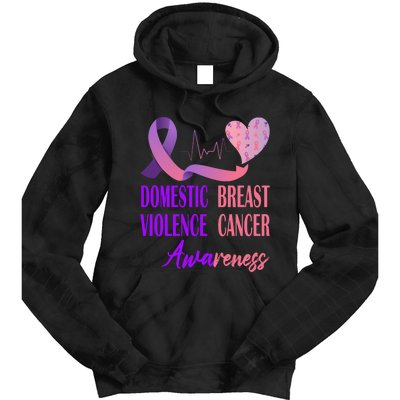 Domestic Violence And Breast Cancer Awareness Month Support Tie Dye Hoodie