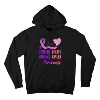 Domestic Violence And Breast Cancer Awareness Month Support Tall Hoodie