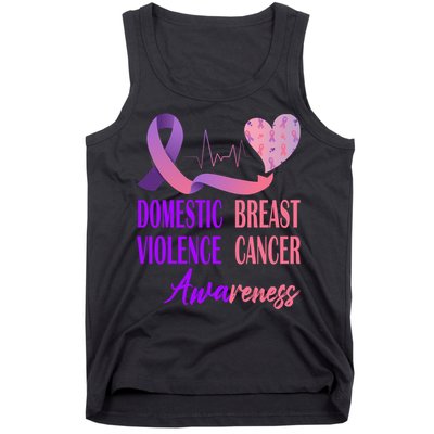 Domestic Violence And Breast Cancer Awareness Month Support Tank Top