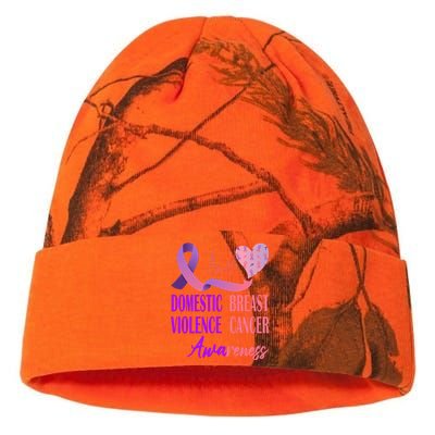 Domestic Violence And Breast Cancer Awareness Month Support Kati Licensed 12" Camo Beanie