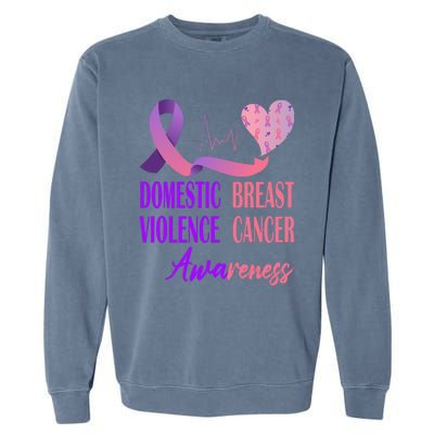 Domestic Violence And Breast Cancer Awareness Month Support Garment-Dyed Sweatshirt