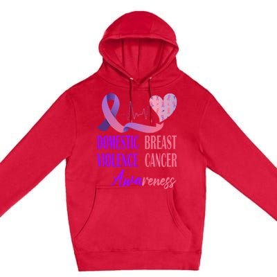 Domestic Violence And Breast Cancer Awareness Month Support Premium Pullover Hoodie