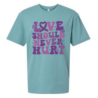 Domestic Violence Awareness Love Should Never Hurt Sueded Cloud Jersey T-Shirt