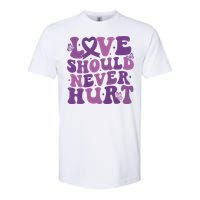 Domestic Violence Awareness Love Should Never Hurt Softstyle CVC T-Shirt