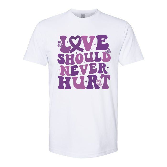 Domestic Violence Awareness Love Should Never Hurt Softstyle CVC T-Shirt