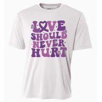 Domestic Violence Awareness Love Should Never Hurt Cooling Performance Crew T-Shirt