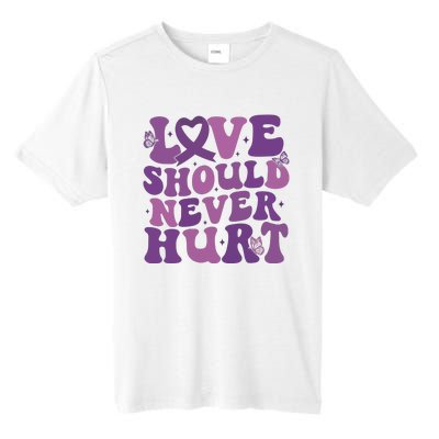 Domestic Violence Awareness Love Should Never Hurt Tall Fusion ChromaSoft Performance T-Shirt