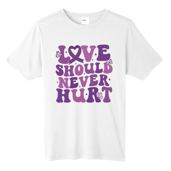 Domestic Violence Awareness Love Should Never Hurt Tall Fusion ChromaSoft Performance T-Shirt