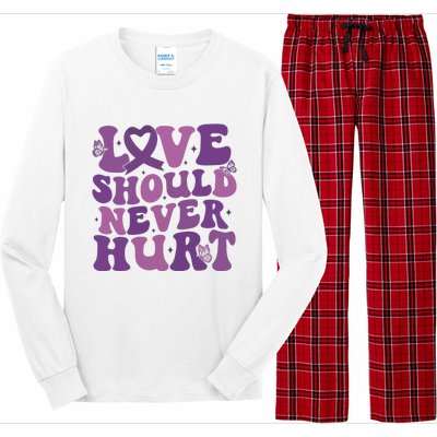 Domestic Violence Awareness Love Should Never Hurt Long Sleeve Pajama Set