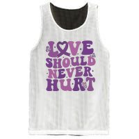 Domestic Violence Awareness Love Should Never Hurt Mesh Reversible Basketball Jersey Tank