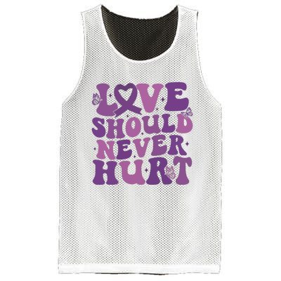 Domestic Violence Awareness Love Should Never Hurt Mesh Reversible Basketball Jersey Tank