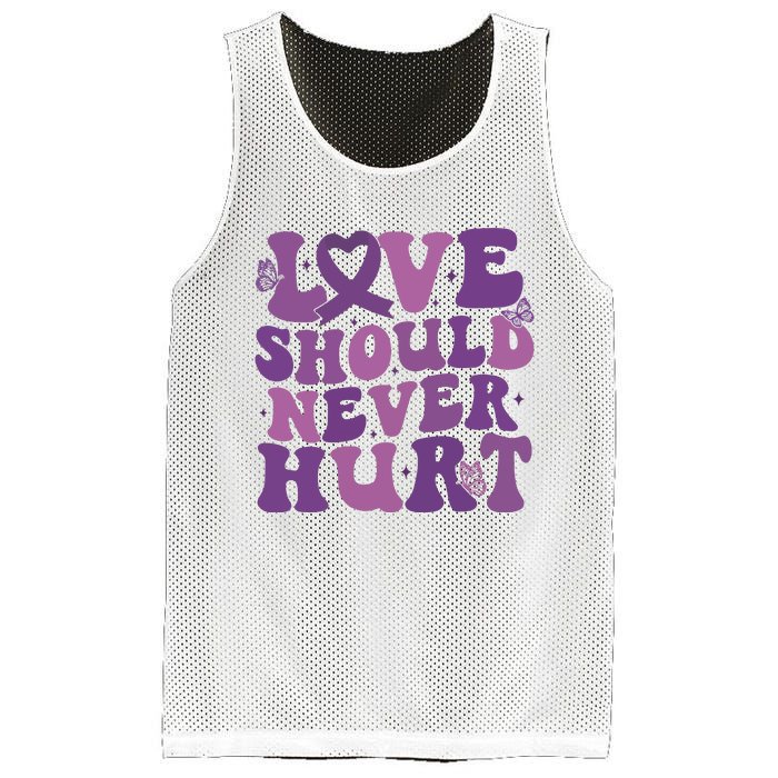 Domestic Violence Awareness Love Should Never Hurt Mesh Reversible Basketball Jersey Tank