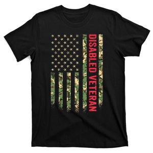 Disabled Veteran American Flag Camouflage Camo Patriotic Vet T-Shirt