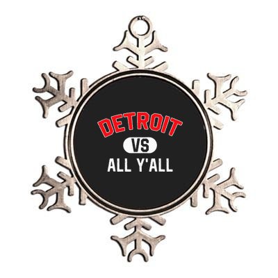 D.E.T.R.O.I.T Vs All Yall Funny Detroit Metallic Star Ornament