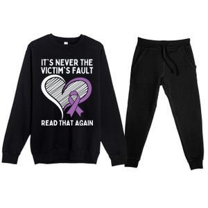 Domestic Violence Awareness Sexual Assault Awareness Gift Premium Crewneck Sweatsuit Set