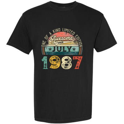 Distressed Vintage Awesome Since July 1987 36th Birthday Garment-Dyed Heavyweight T-Shirt