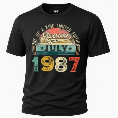 Distressed Vintage Awesome Since July 1987 36th Birthday Performance Shirt