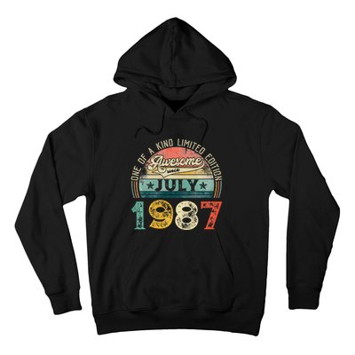 Distressed Vintage Awesome Since July 1987 36th Birthday Hoodie