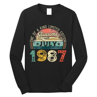 Distressed Vintage Awesome Since July 1987 36th Birthday Long Sleeve Shirt