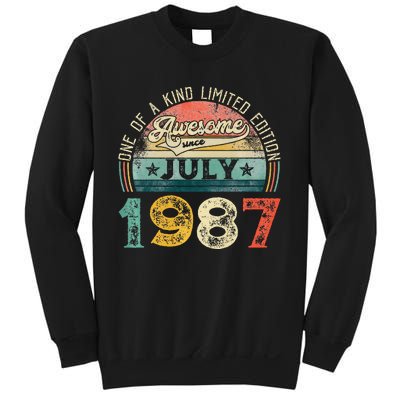 Distressed Vintage Awesome Since July 1987 36th Birthday Sweatshirt