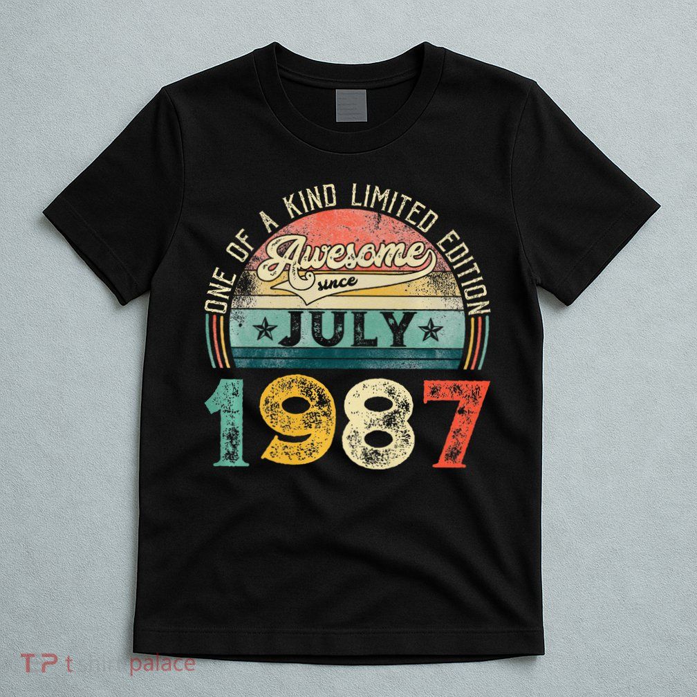 Distressed Vintage Awesome Since July 1987 36th Birthday T-Shirt