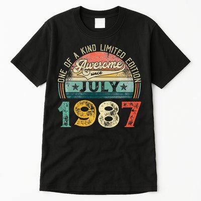 Distressed Vintage Awesome Since July 1987 36th Birthday Tall T-Shirt