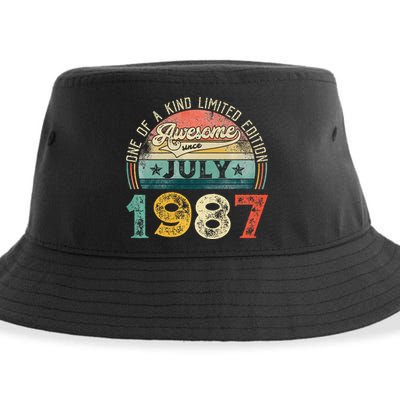 Distressed Vintage Awesome Since July 1987 36th Birthday Sustainable Bucket Hat