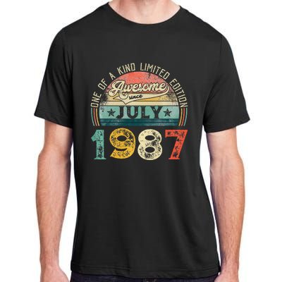 Distressed Vintage Awesome Since July 1987 36th Birthday Adult ChromaSoft Performance T-Shirt