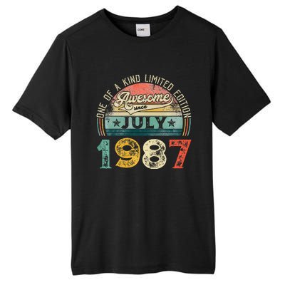 Distressed Vintage Awesome Since July 1987 36th Birthday Tall Fusion ChromaSoft Performance T-Shirt