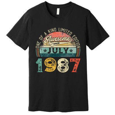 Distressed Vintage Awesome Since July 1987 36th Birthday Premium T-Shirt