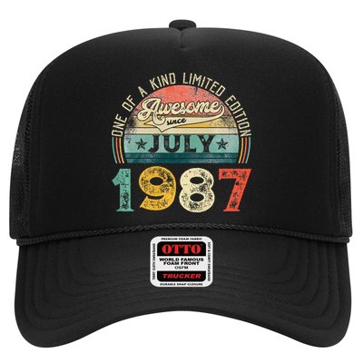 Distressed Vintage Awesome Since July 1987 36th Birthday Trucker Hat