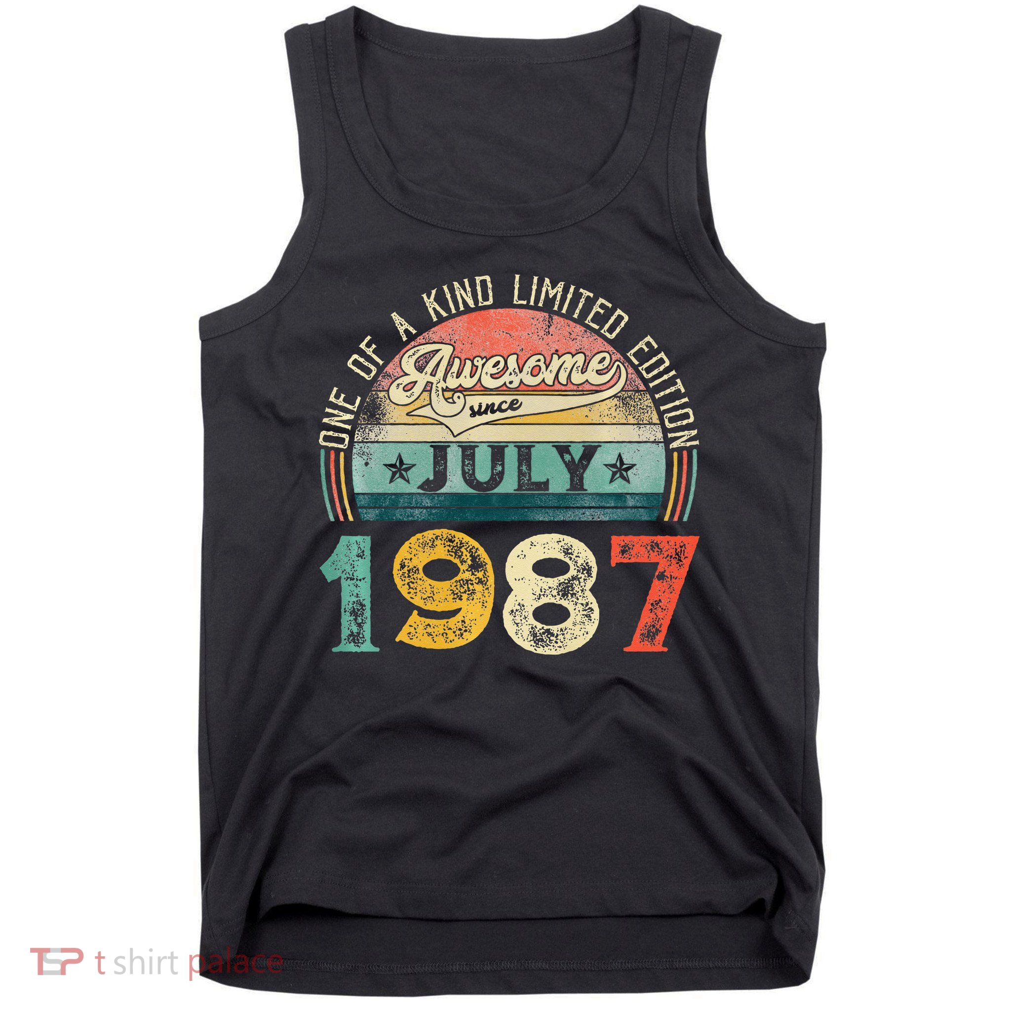 Distressed Vintage Awesome Since July 1987 36th Birthday Tank Top
