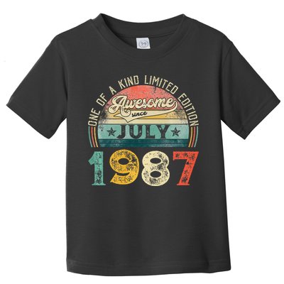 Distressed Vintage Awesome Since July 1987 36th Birthday Toddler T-Shirt