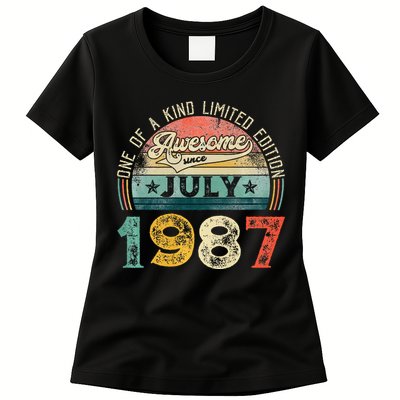 Distressed Vintage Awesome Since July 1987 36th Birthday Womens T-Shirt