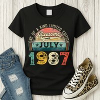 Distressed Vintage Awesome Since July 1987 36th Birthday Womens T-Shirt