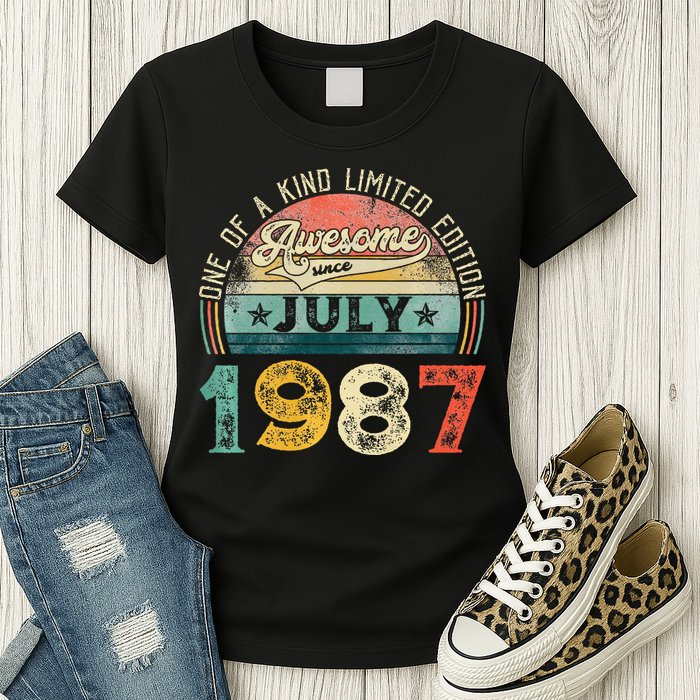 Distressed Vintage Awesome Since July 1987 36th Birthday Womens T-Shirt