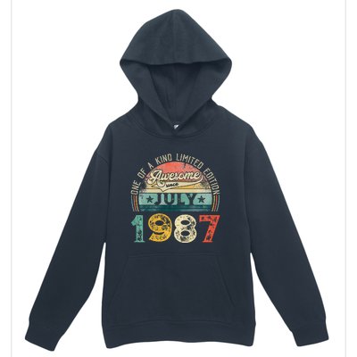 Distressed Vintage Awesome Since July 1987 36th Birthday Urban Pullover Hoodie