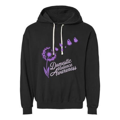 Domestic Violence Awareness Month Purple Ribbon Garment-Dyed Fleece Hoodie